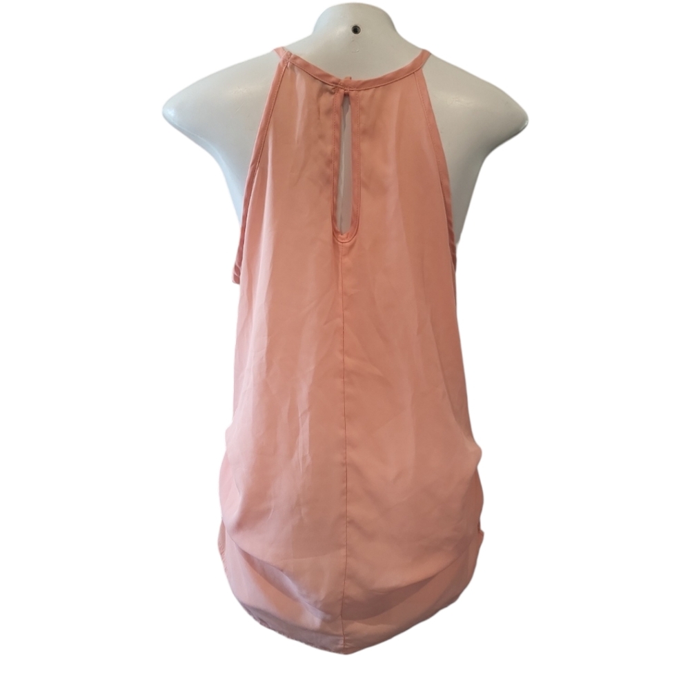 Papaya pink tank top halter neck square neckline flirty fun summer - Picture 9 of 10